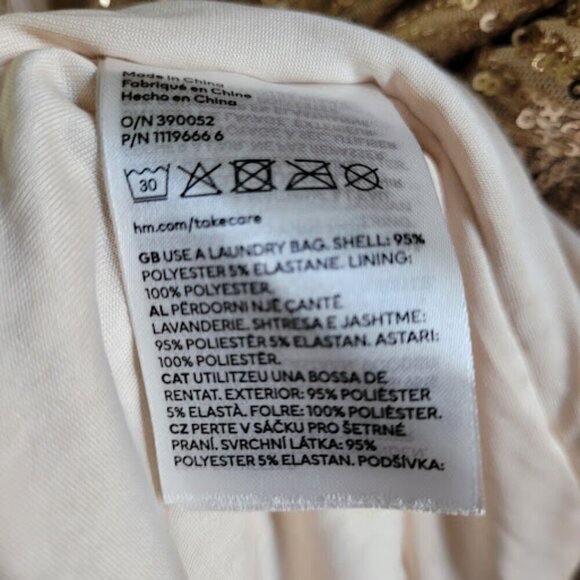 Gold & Champagne Sequin Wrap Dress, H&M - XXL - Picture 5 of 5